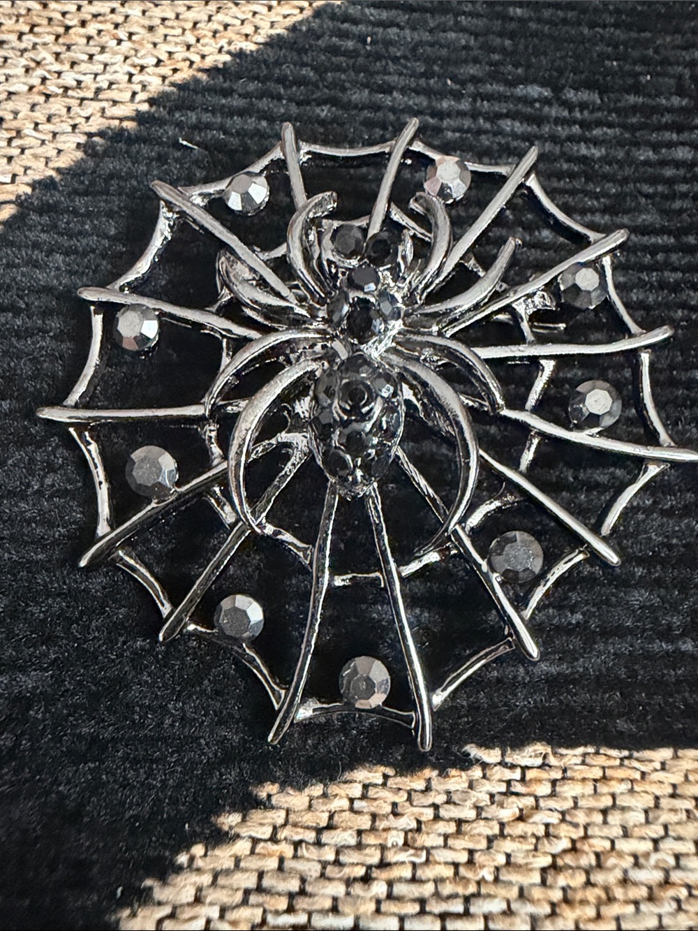 Black Spider Web Decorative Accent Pin - Gothic Home Accent Vintage Inspired New